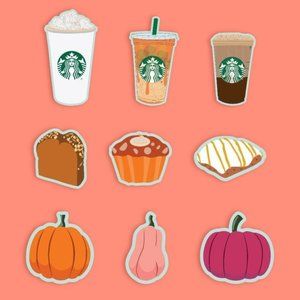 12 Starbucks Sticker Pack Fall Bundle MATTE